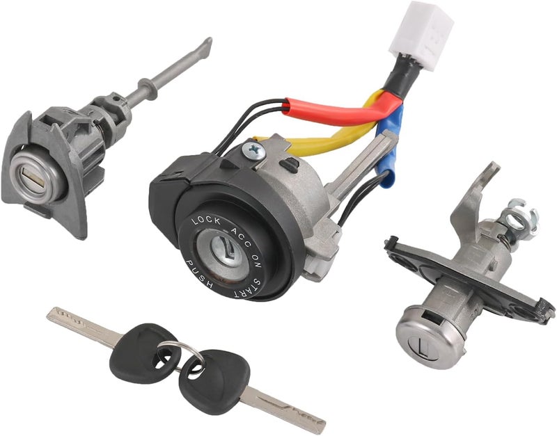 DICMIC Full Lock Cylinder Set Key Ignition Start Barrel Compatible with 2009-2014 Hyundai Sonata 2011-2015 Hyundai Sonata Hybrid Replace# 81970-3SA00, 81250-3SA00 - Image 1